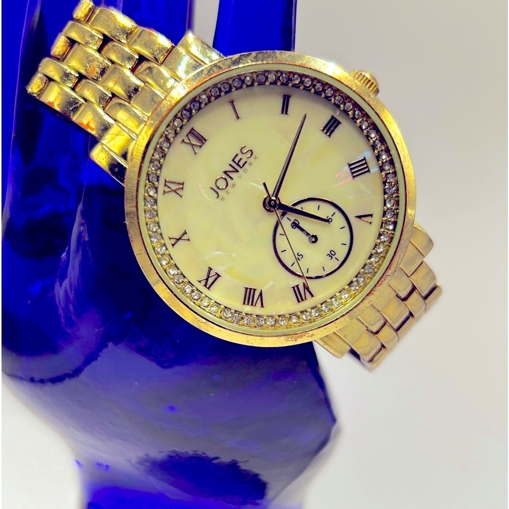 Jones of New York Signature Rhinestone Face Ladies Wrist Watch